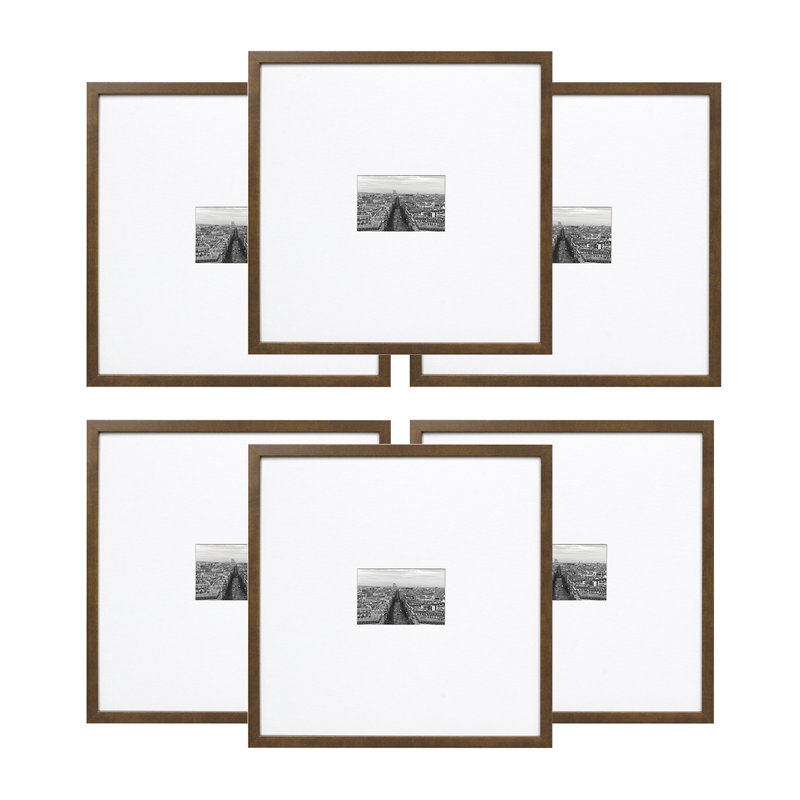 Ensemble de cadre mural en bois Gallery, 8 po x 10 po, Teinture noyer