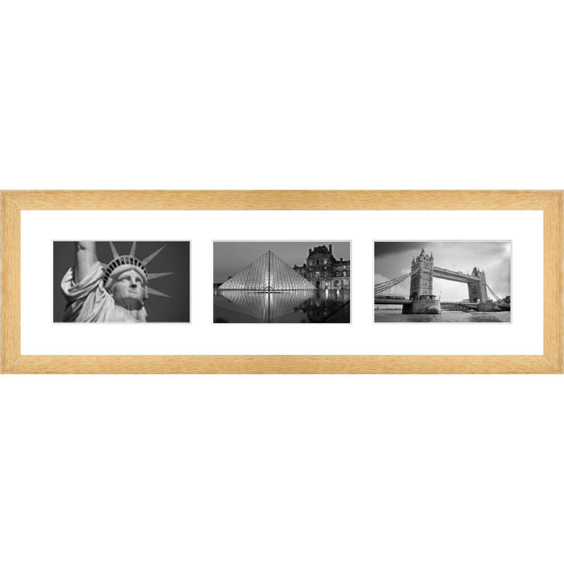 Kiren Wood Picture Frame with Mat, Natural Brown