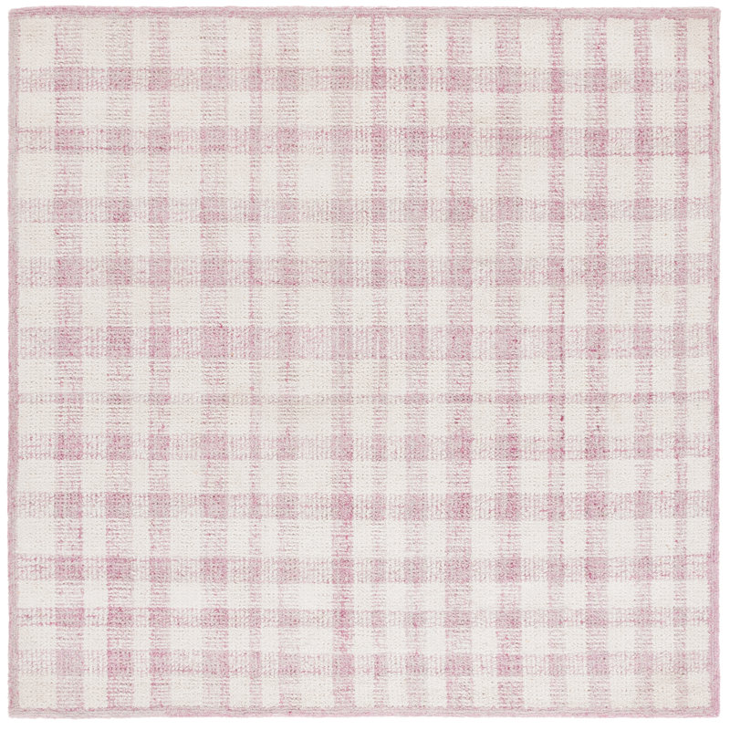 Tufted Performance Plaid Rug, Square 6"