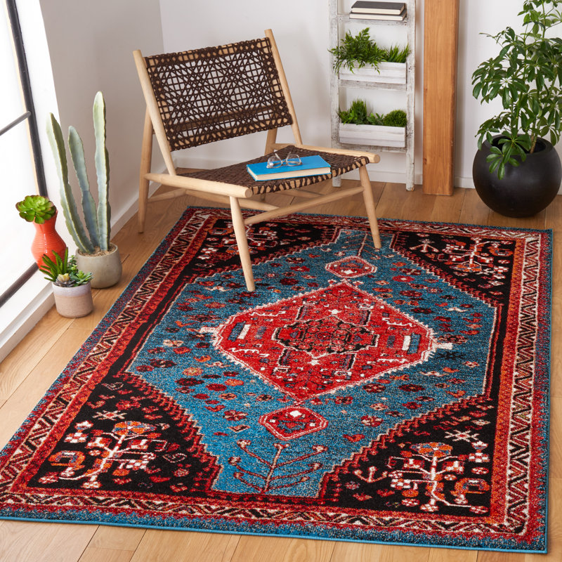 Tapis oriental turquoise / rouge Emereigh, Rectangle 8 pi x 10 pi