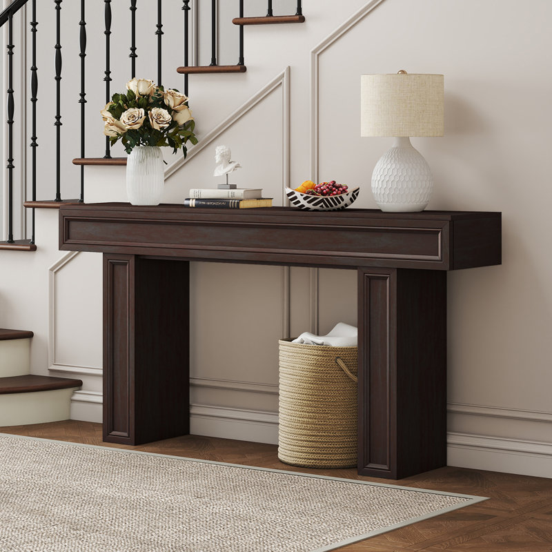 63" Wooden Console Table, Cherry