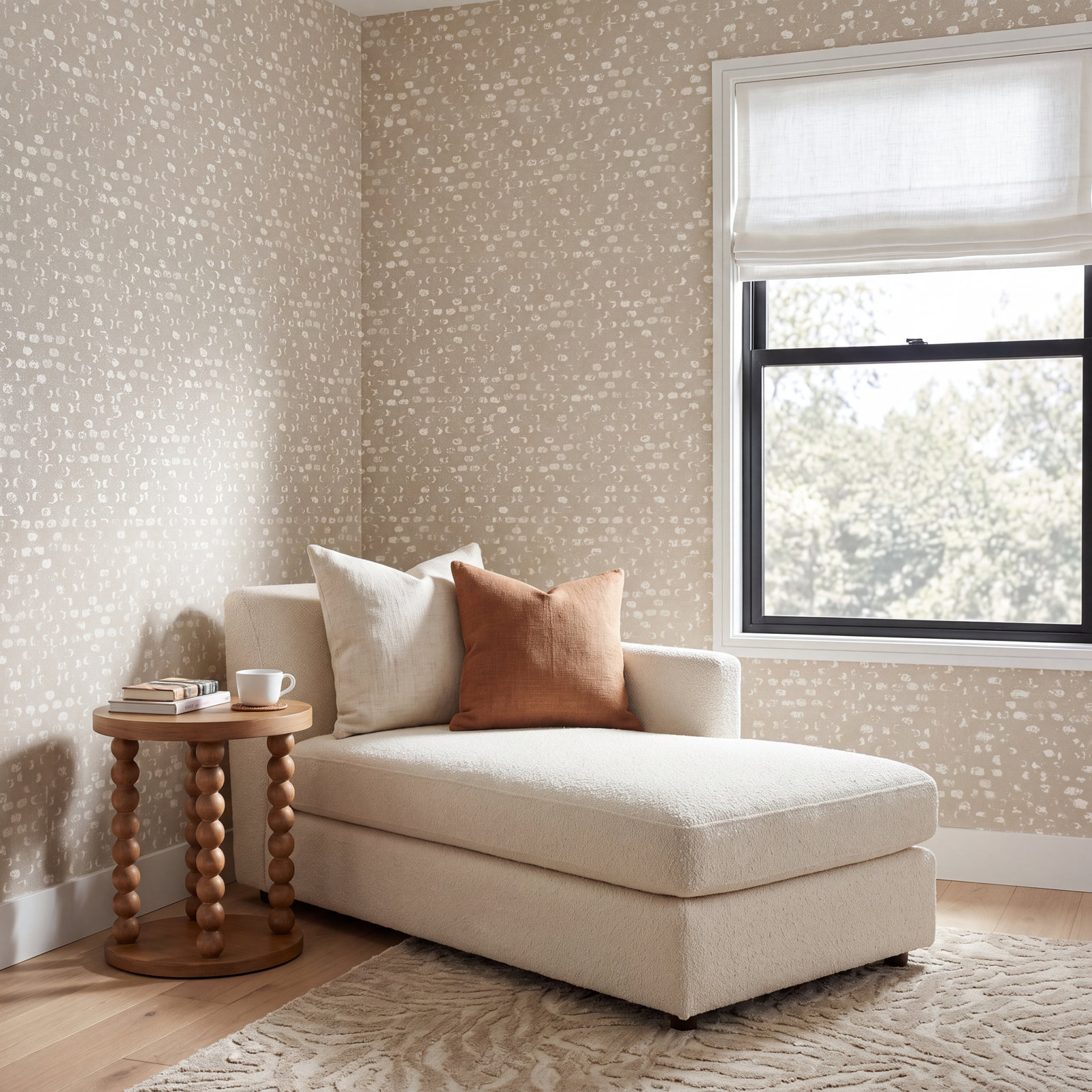 Modern Geometric Wallpaper, Bone