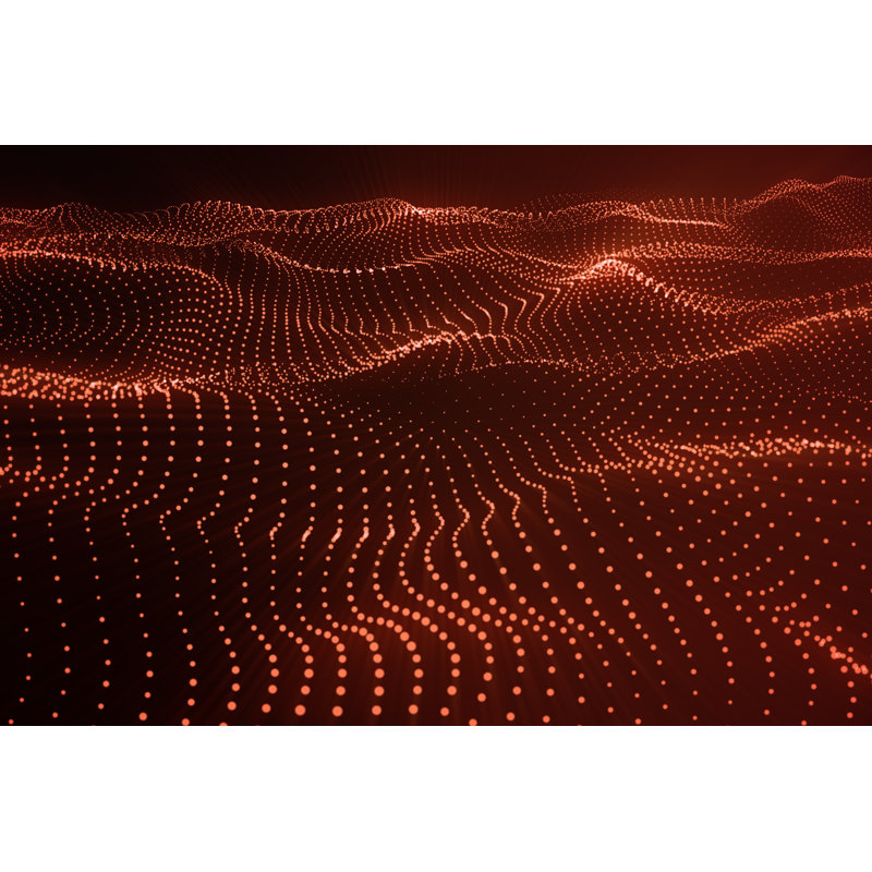 Rendering Hi-Tech Digital Terrain, Red Abstract Space On Dark by Rost-9D - Wrapped Canvas Print, 30cm H x 46cm W x 3.8cm D