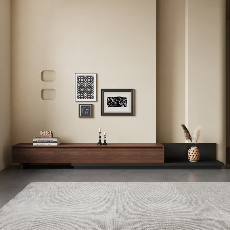 78.7" Extendable Tv Stand With 3 Drawers, Spacious Storage & 3 Colors For Stylish Living, Walnut