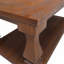 Table basse Farmhouse, fabriquée avec un plateau en planches lourdes et des pieds balustres carrés, longue table de salon rustique de 47,24 po avec tablette de rangement, brun noyer-1799552365