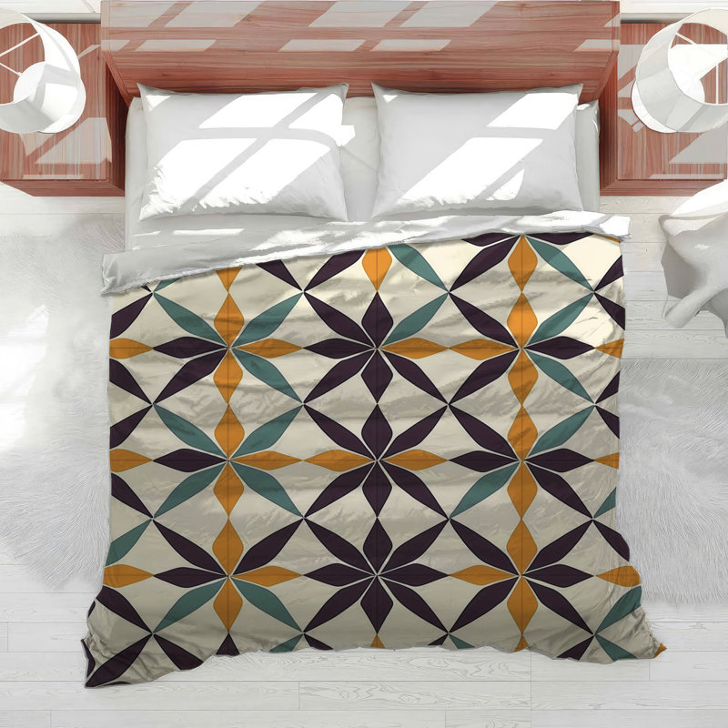Housse de couette à motif géométrique Art déco, Housse de couette pour lit simple