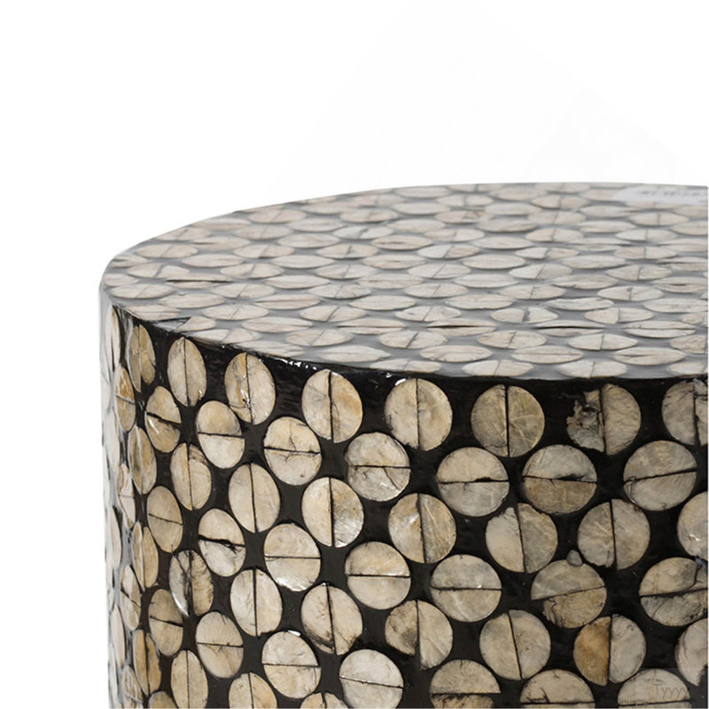 Tabouret de jardin cylindrique avec table d'appoint D14x20