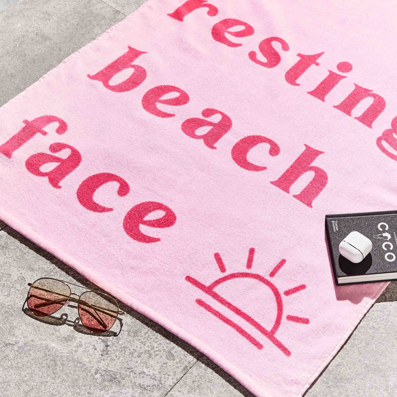 Resting Beach Face 100% Cotton Beach Towel