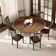 Deral 7-piece Mid-Century Solid Wood Round Dining Table Set