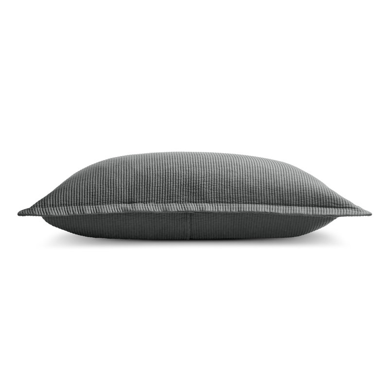 Ripple Coverlet Set, King Bedspread + 2 King Shams, Charcoal