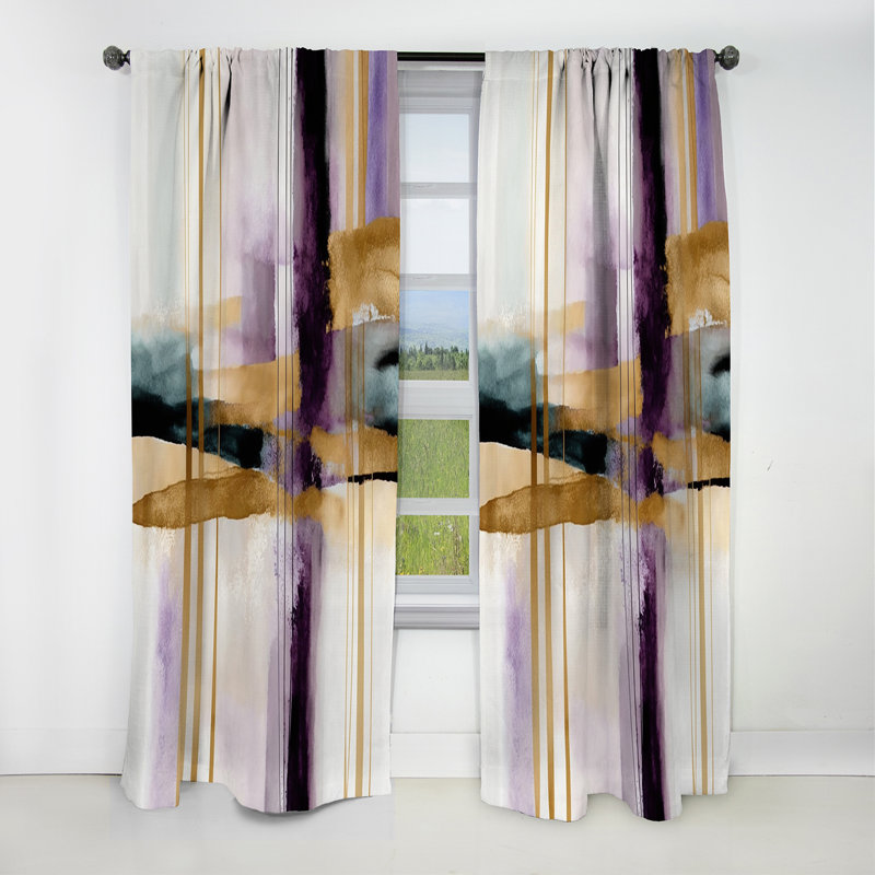 Cecille - Abstract Geometric Blackout Curtain - 1 Panels, 52" W x 108" L