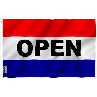 Business Open Polyester 36 x 60 in. House Flag