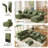 U-Shaped Upholstered Modular Sectional Sofa With Storage, 7 Seat  Corduroy  Couche With Adjustable Arms Backs,Plush Supportive Cushions, Green-178055455