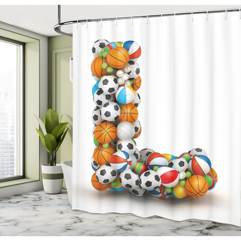 Multicolore rideau de douche Ambesonne Lettre L Athlecism Teamplay