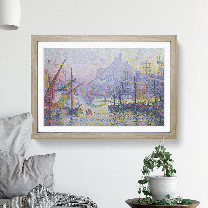 Notre-Dame de La Garde by Paul Signac - Picture Frame Painting, Oak Framed, 27cm H x 36cm W x 2cm D