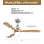 132CM Ceiling Fan with LED Light and Remote Control-77690109-77690105