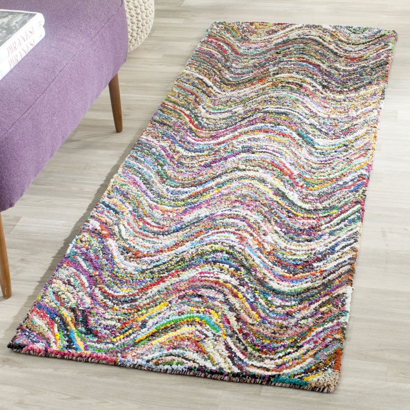 Anaheim Hand Tufted Cotton Abstract Rug, Runner 2'3" x 7'