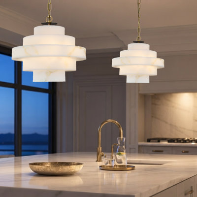 Silma 3 Dimmable Light Alabaster in Chandelier