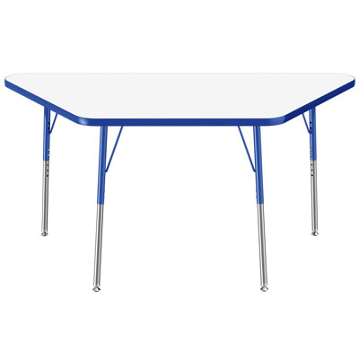 Trapezoid Dry-Erase Activity Table with Adjustable Legs