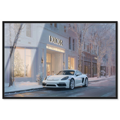 «Wonderful Winter Store», art mural encadré à la mode par Art Remedy, cadre noir, 45 x 30