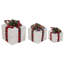 Décorations d'extérieur de boîtes-cadeaux à carreaux rouge clair