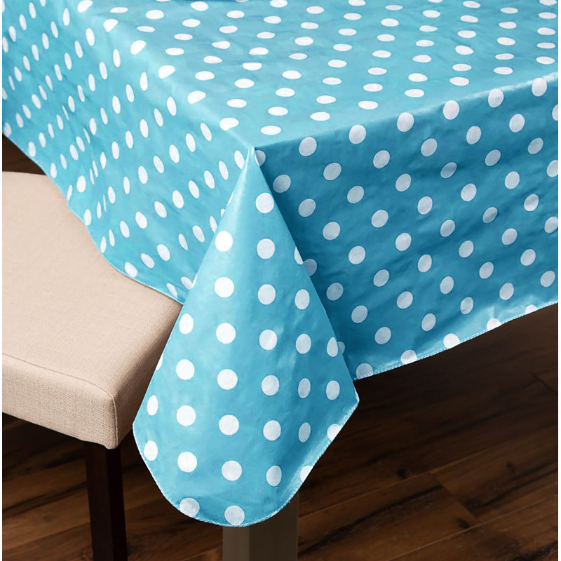 Julianie Rectangle Polka Dots Polyester Dining Linens, Blue