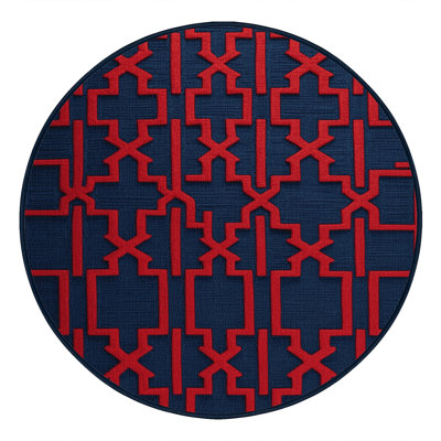 Machine Washable Trellis Blue Area Rug