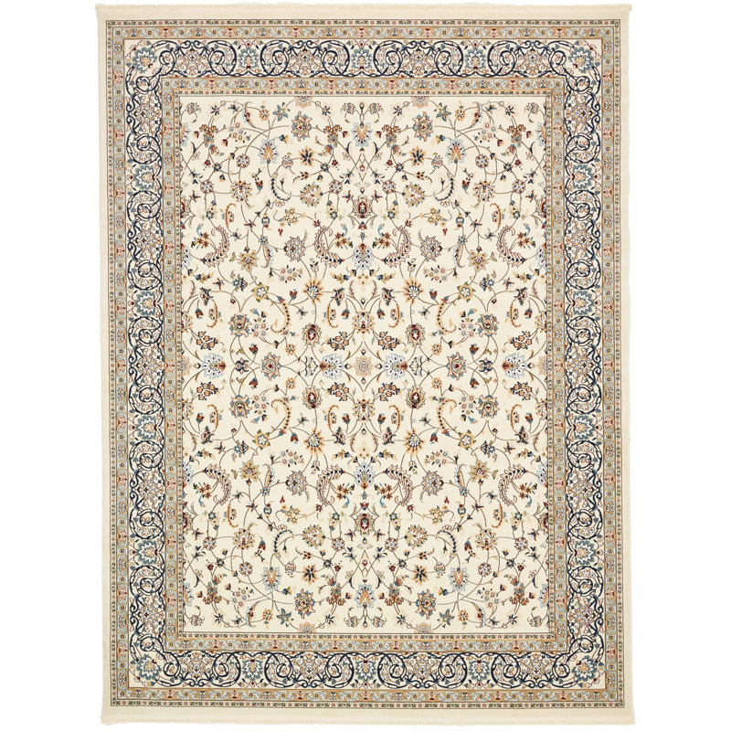Tapis oriental Jackson / ivoire / bleu Jackson, Rectangle 7 pi 10 po x 10 pi, Ivory/Blue