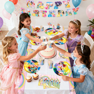 Princess Birthday Decorations Tableware,Princess Party Supplies
