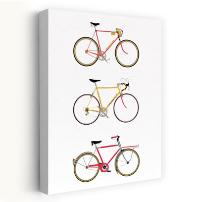 Trois vélos rétro, art mural rétro