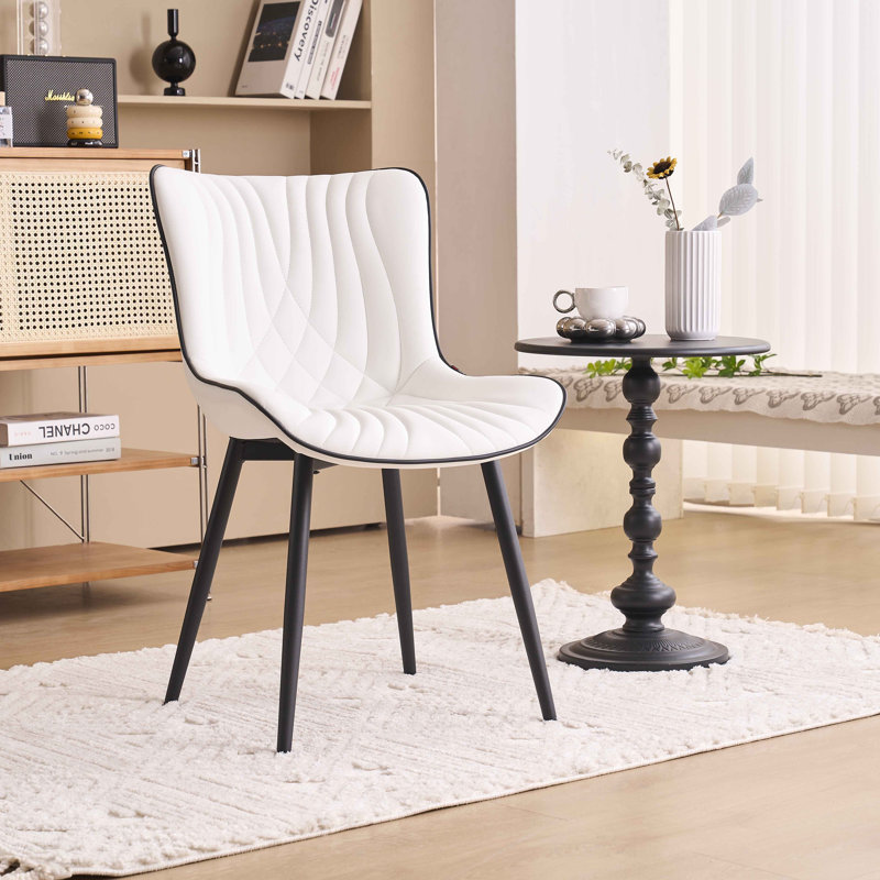 Brecia 17.8'' H Tufted Upholstered Pine Side Chair, White