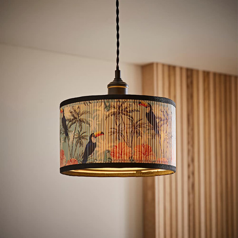 Anif Bamboo Drum Lamp Shade ( Slip-On ), 15cm H x 25cm W x 25cm D