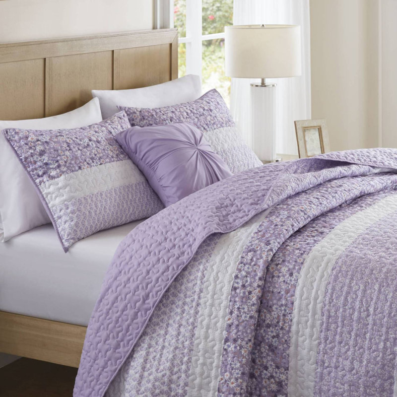 Ensemble de courtepointe pour grand lit / grand lit 4 pièces avec coussin décoratif