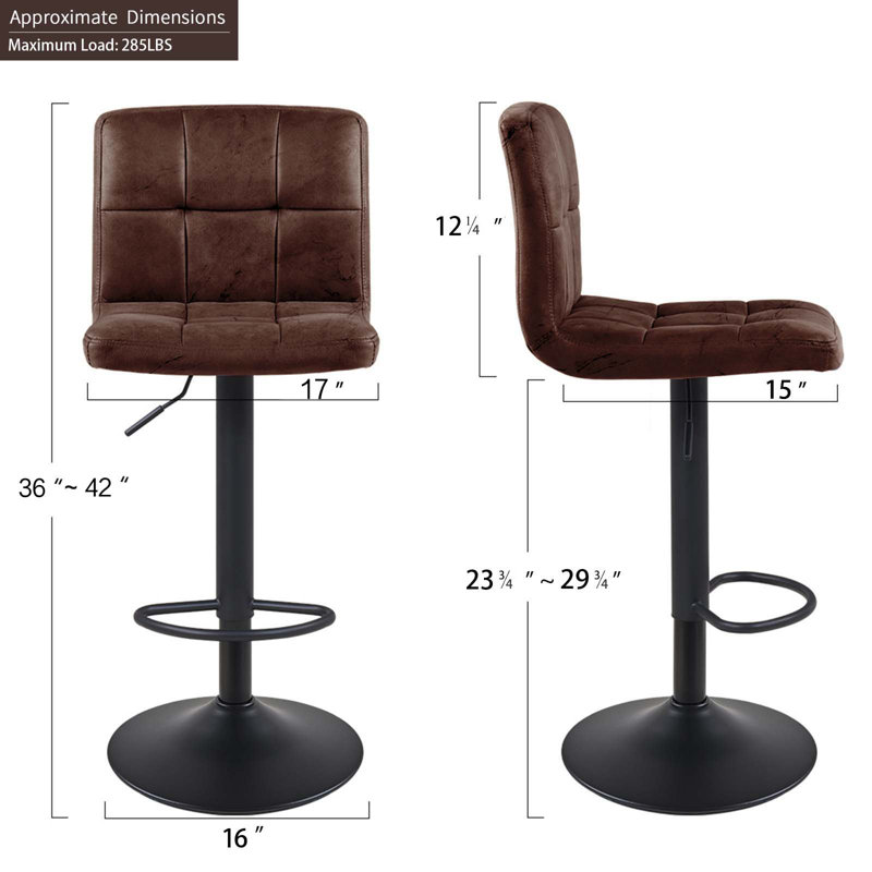 Tabouret de bar Amjed, Marron foncé