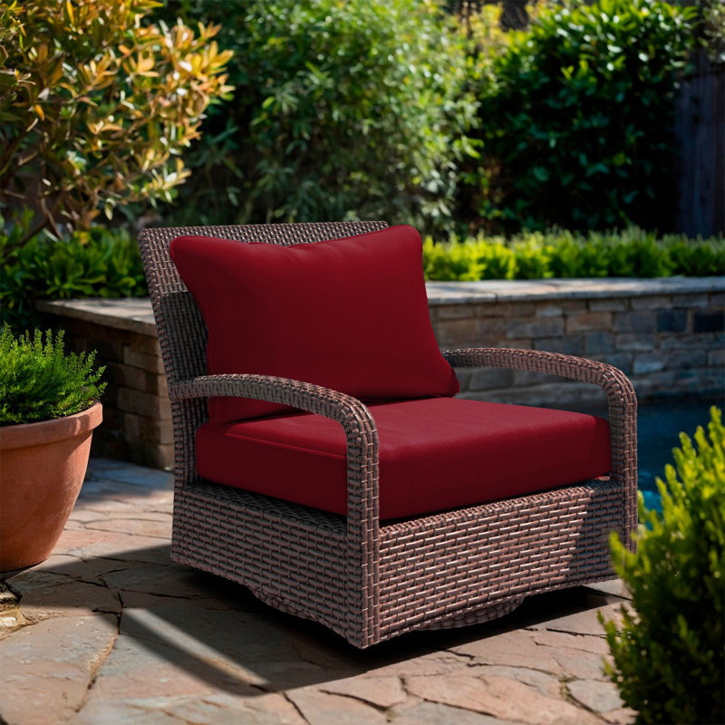 Deep Seat Cushion, 24" X 48" X 5.5", Premium Memory Foam Core With Rolled Front & Boxed Edge Seat, Solstice Olefin Fabric, Patio Cushions For Outdoor Sofas & Loveseats
