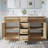 60" W x 35" H Freestanding Bathroom Solid Wood Vanity With White Cultured Marble Countertop And Ceramic Double Sink,Oak-1705937730-1705937729