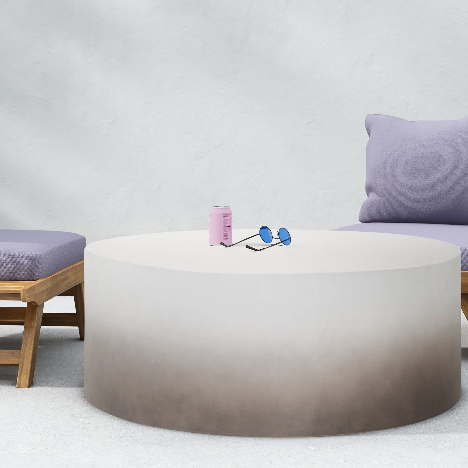 Karelia 42'' Stone Outdoor Coffee Table, Slate Gray Ombre