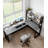 L-Shaped Sintered Stone Tabletop Desk with Shelf-1181181137