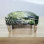 Modern 40cm Wide Velvet Rectangle Footstool Ottoman – Floral Upholstered Storage Seat for Living Room or Lounge