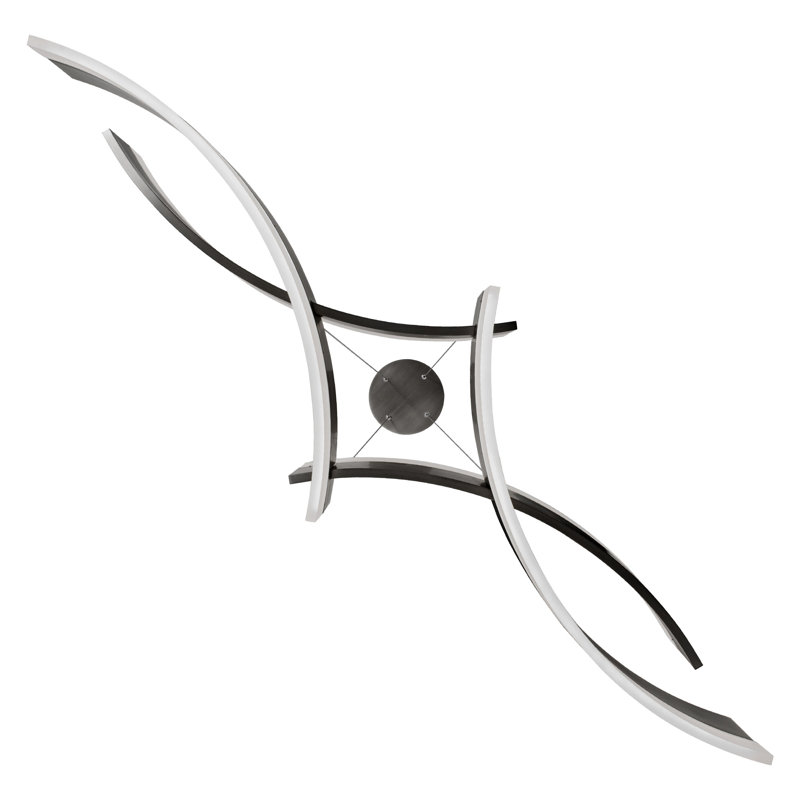 Sleek Arcs Black Aluminum LED Island Pendant for Indoor/Outdoor