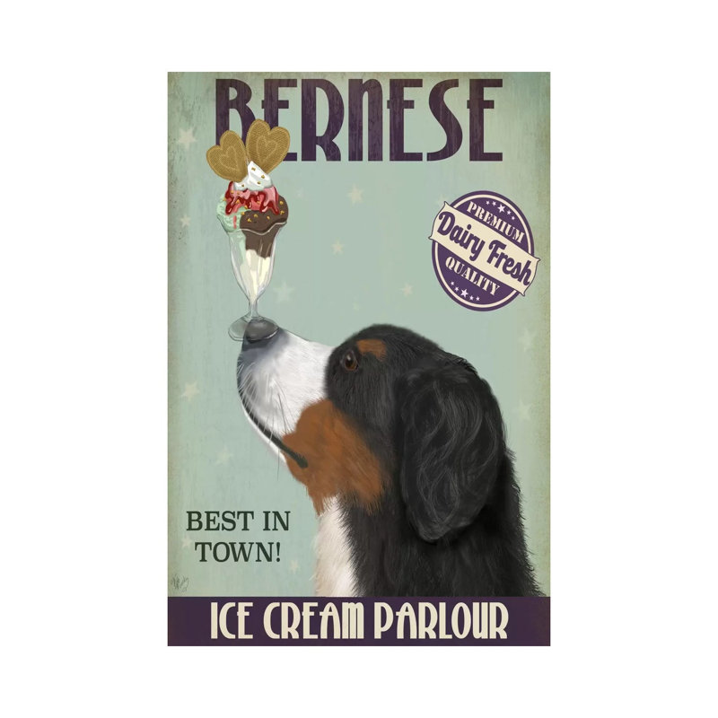 Bernese Ice Cream Parlour by Fab Funky - Wrapped Canvas Print, 66.04 cm H x 45.72 cm W