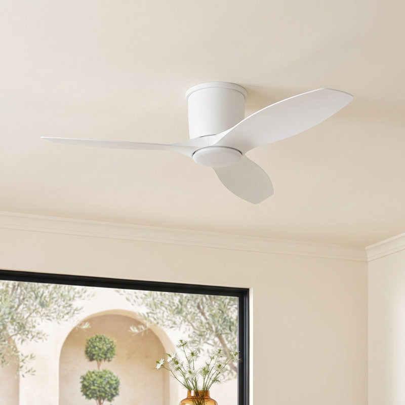 Aisling Ceiling Fan with LED Lights, 44", Matte White, Matte White