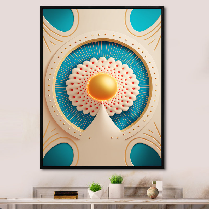 «Flourish Golden Consciousness I», reproduction sur toile, H 32 po x l 24 po x P 1 po, Toile avec cadre flottant noir
