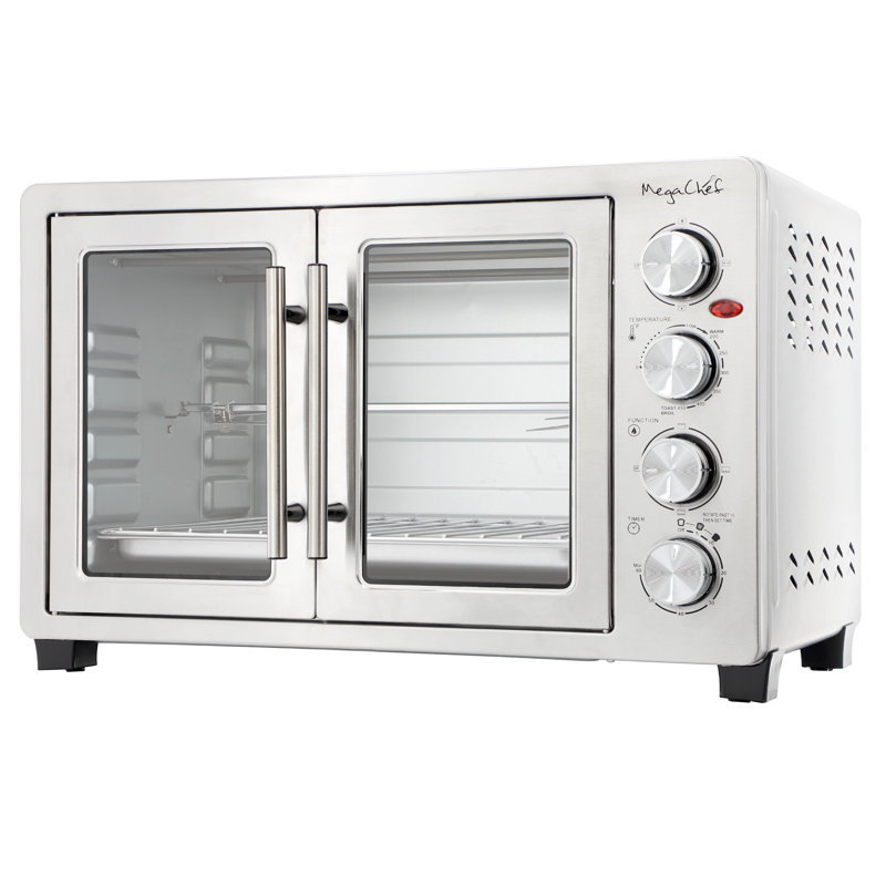 MegaChef 45 Liter Electric French Door Rotisserie Convection Counter Top Oven