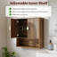 Armoire à pharmacie cannelée avec tablette réglable, armoire de rangement murale pour la salle de bain, la cuisine, le salon, le rangement au-dessus de la toilette avec deux portes