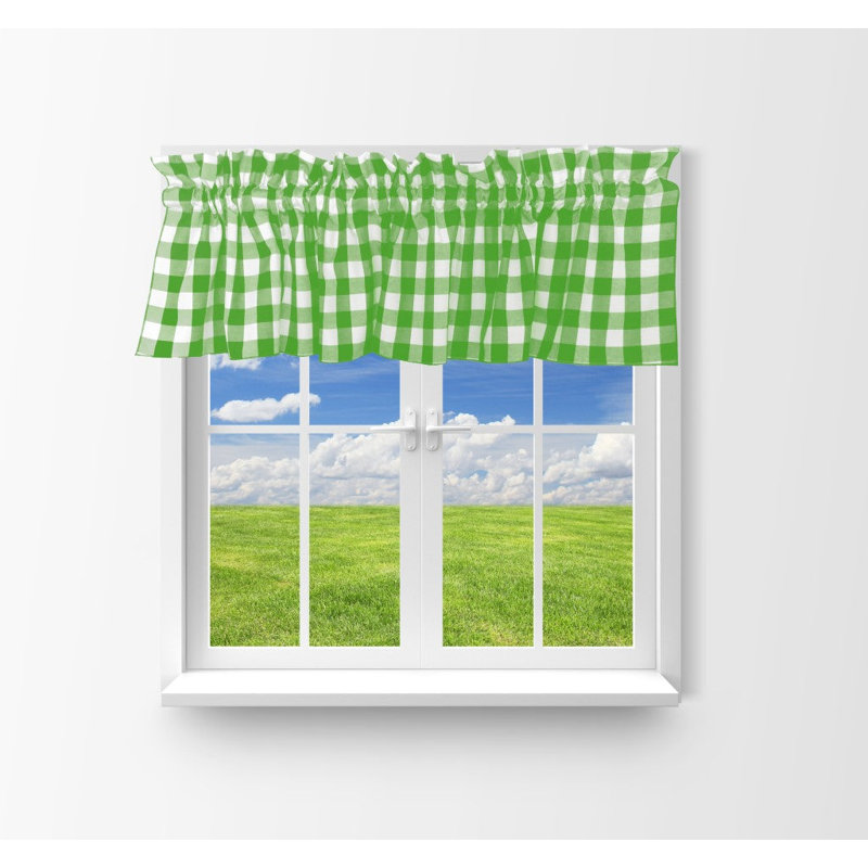 Cantonnière à carreaux Gingham, Vert citron, L 58 po x L 32 po