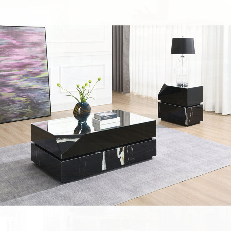 Mirrored Finish End Table
