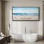 Coastal Beach, paysage abstrait apaisant bleu et beige, coups de pinceau-94945957-111176618