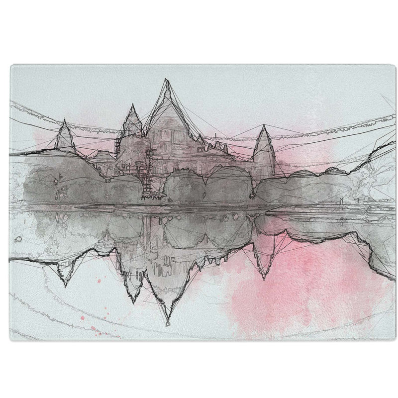 Tempered Glass Victoria Memorial in Kolkata India in Abstract Chopping Board, 39 cm W x 28.5 cm L