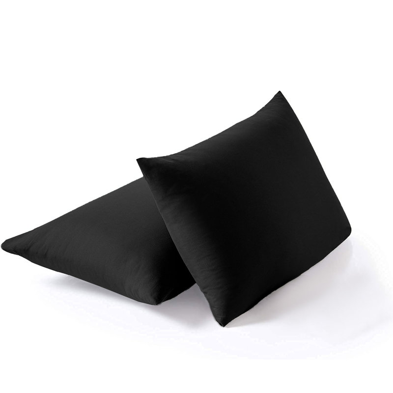 Kotto 100% Polyester Square Oxford Pillowcases, Black
